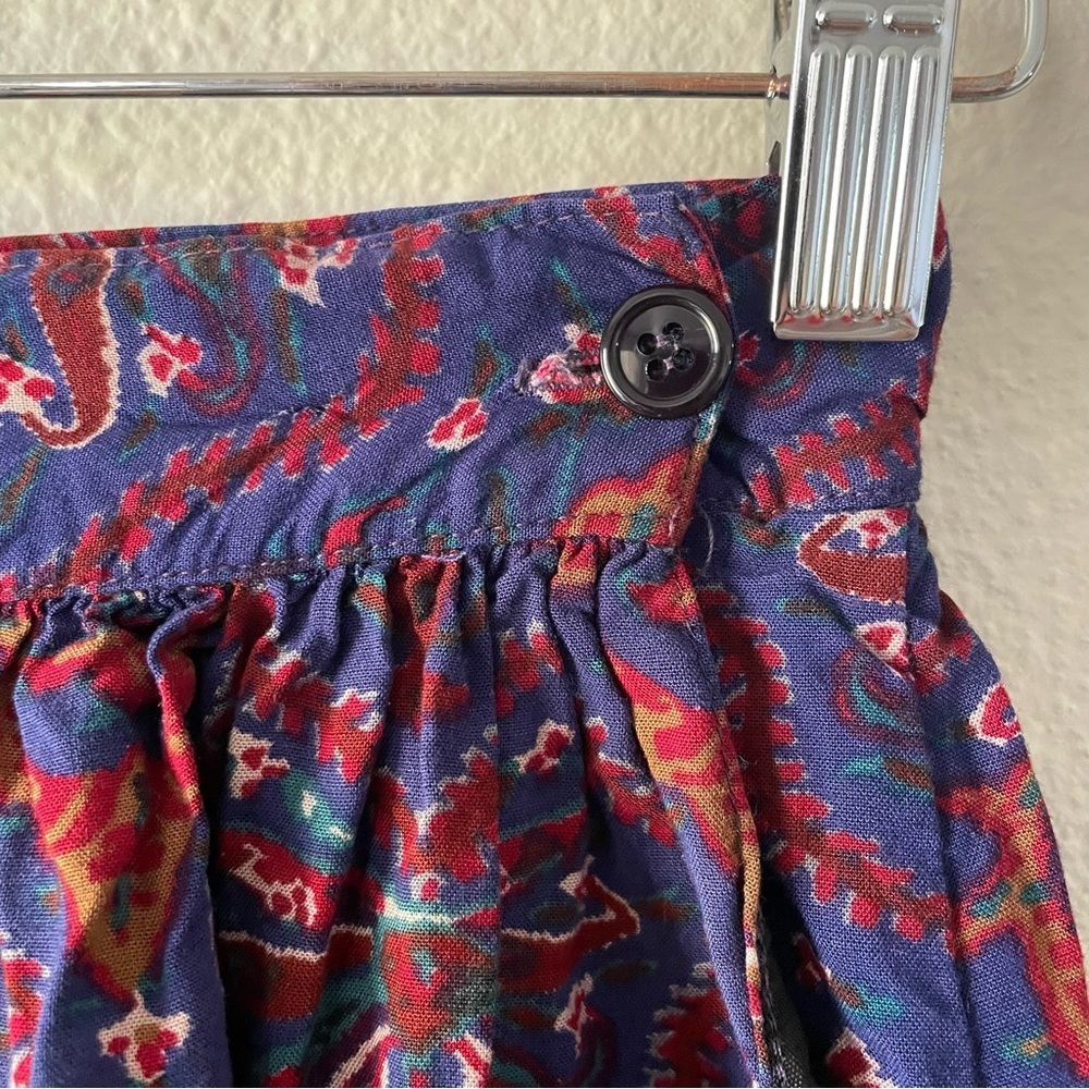 Vintage 90s Floral Midi Long Skirt Women’s 6 Navy Medallion Flowy Boho Cottage - Picture 5 of 13